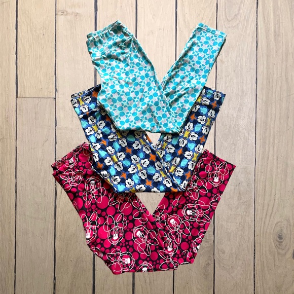 LuLaRoe x Disney Mickey & Minnie Mouse Legging Bundle - Picture 2 of 8